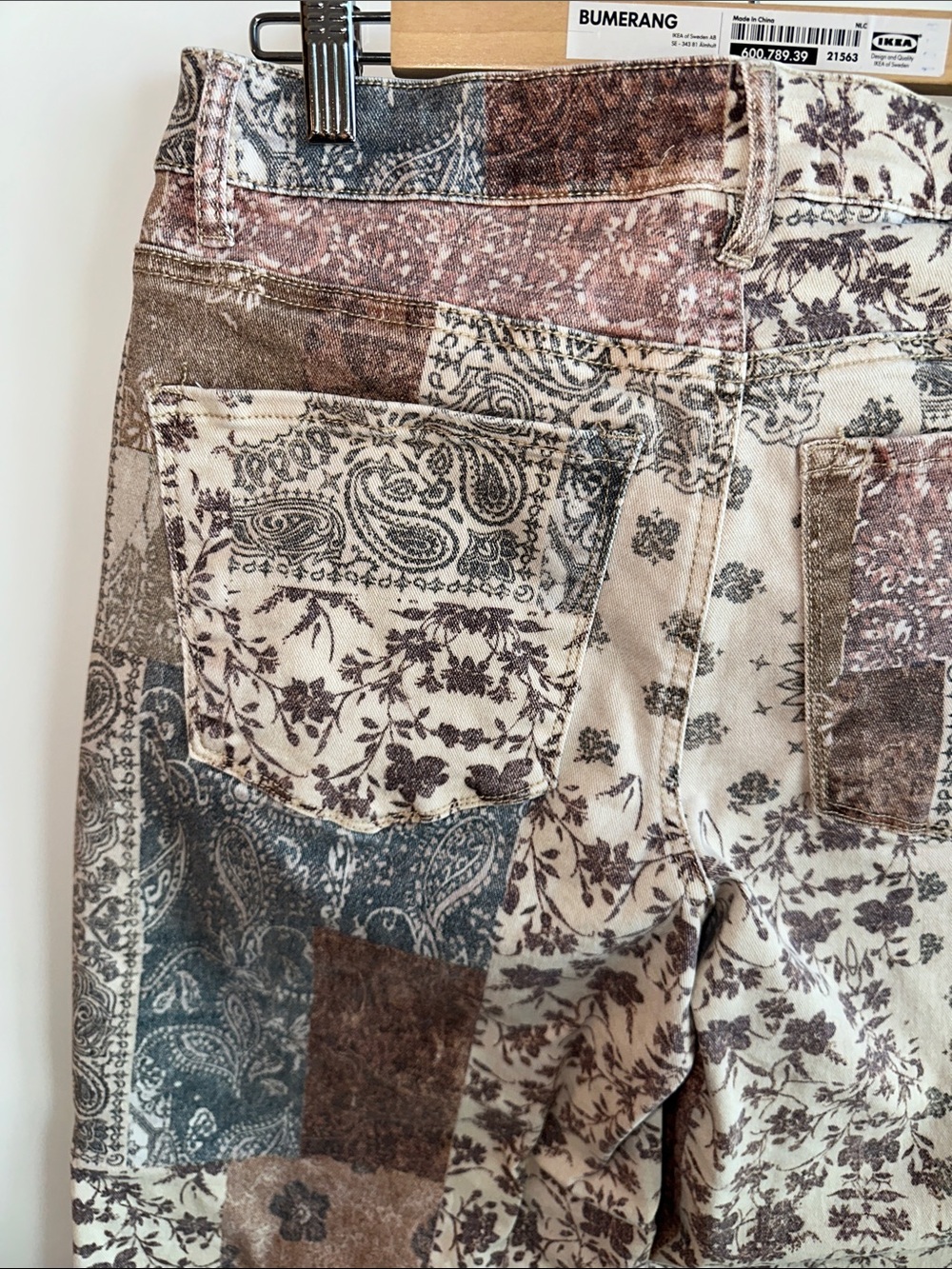 NWOT Risen High Rise Wide Leg Ankle Pants in Earth Block Print - Size 11/30 - Picture 11 of 16